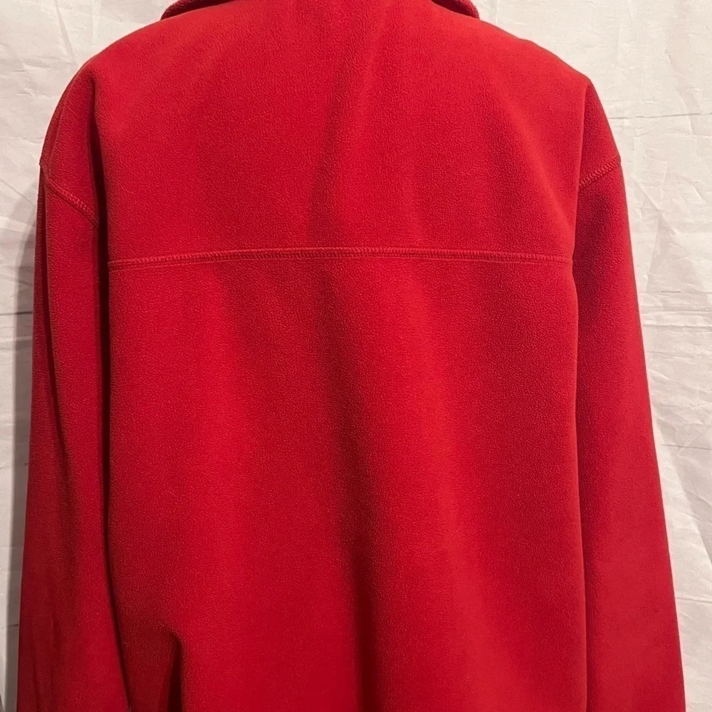 Men’s L.L. Bean Red Embroidered Fleece zip-up Jacket Polartec size large